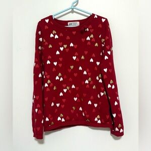 H&M Kids Red Sweater with Heart Design 6-8T